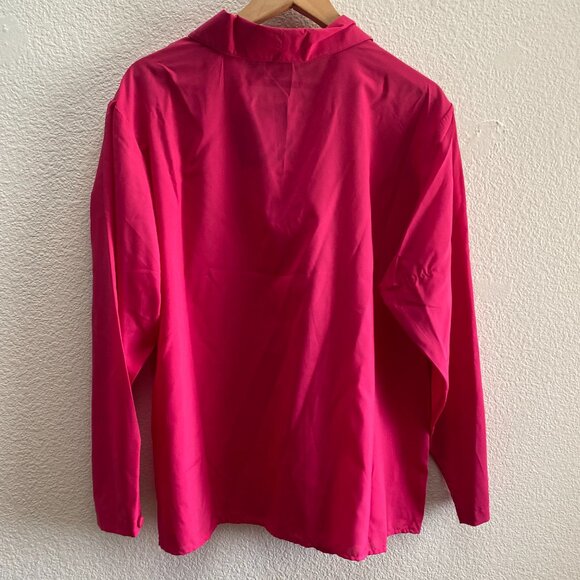 NEW VTG BLVD East Padded Shoulder Button Up Shirt Blouse 20W Pink 100% Polyester - Picture 3 of 3